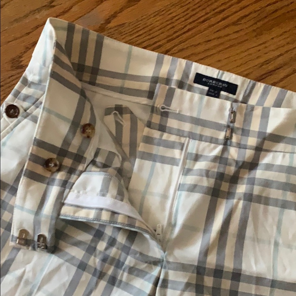Burberry Cream Plaid Cropped Pants - Picture 3 of 7